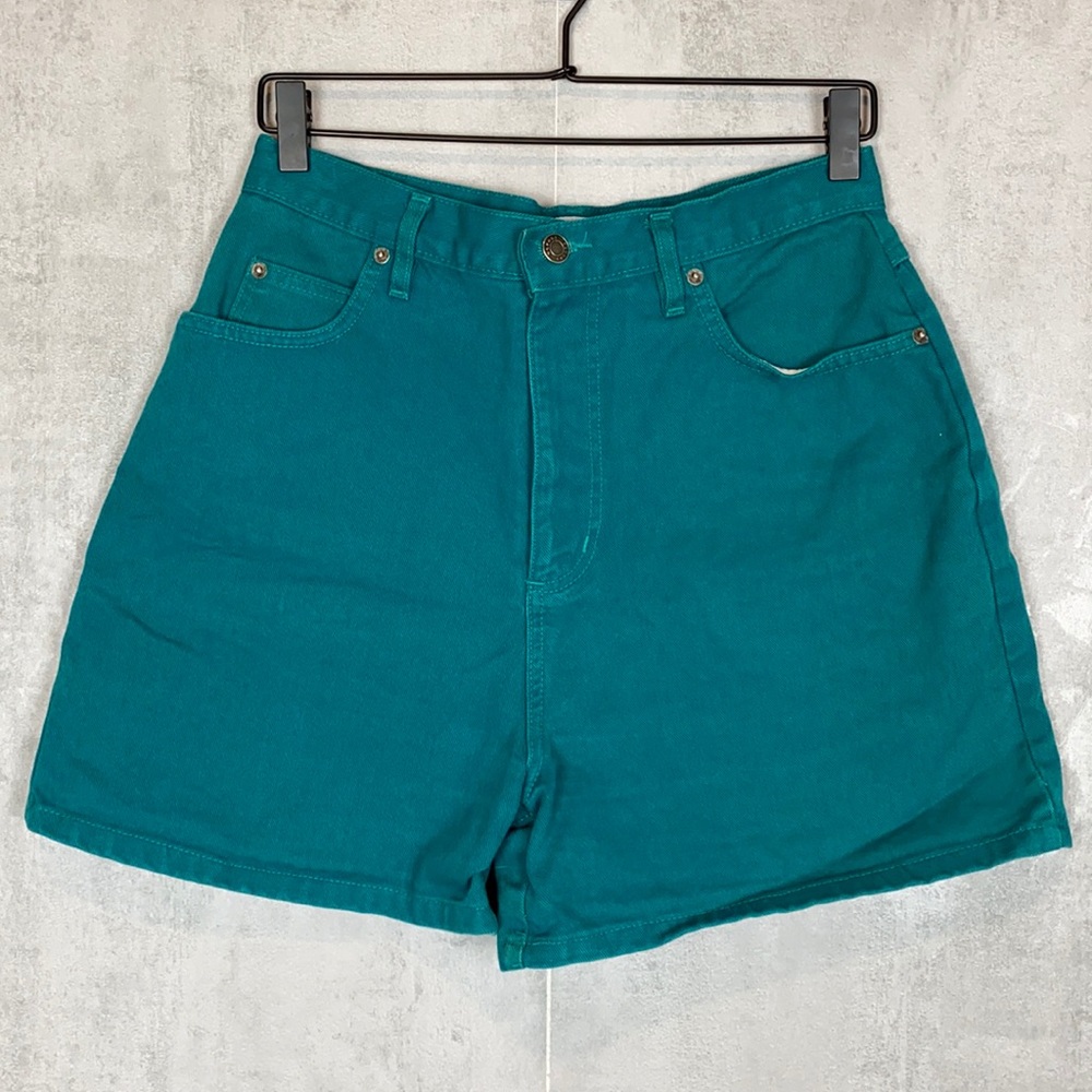 Vintage teal denim shorts